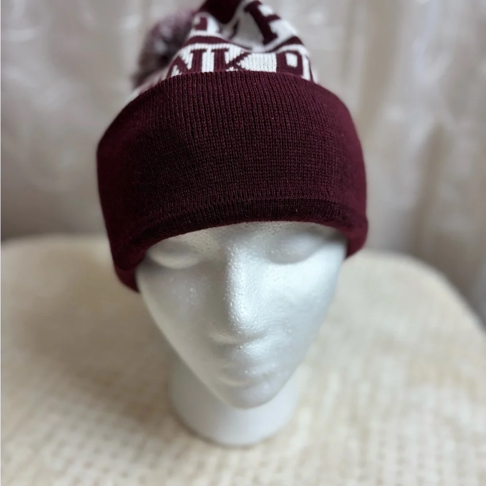 Secret PINK Knit Cap with Pom, OSFM, Adult